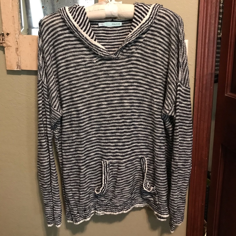 Maurices Striped Light-Weight Hoodie Sweater XL